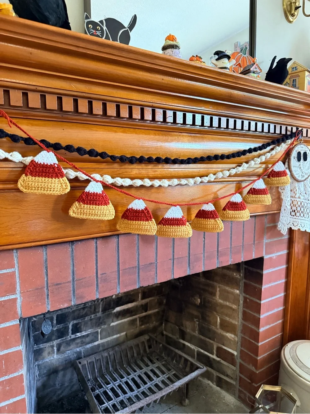 Handmade Orange, Red & White Candy Corn Garland - Holiday Home Decor